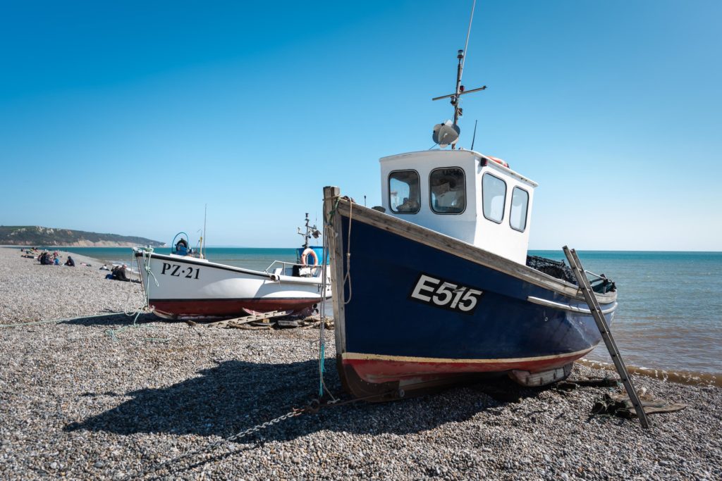 Beer Devon shingle beach on Jurassic Coast