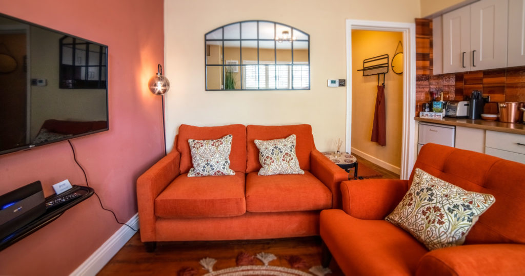 living area of beautiful holiday cottage in lyme regis