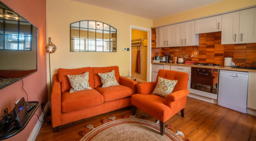 living area of beautiful holiday cottage in lyme regis