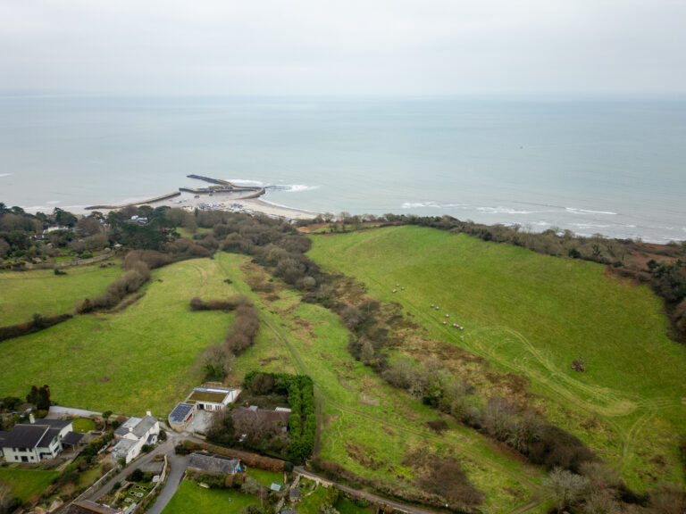 drone footage over the jurassic coast