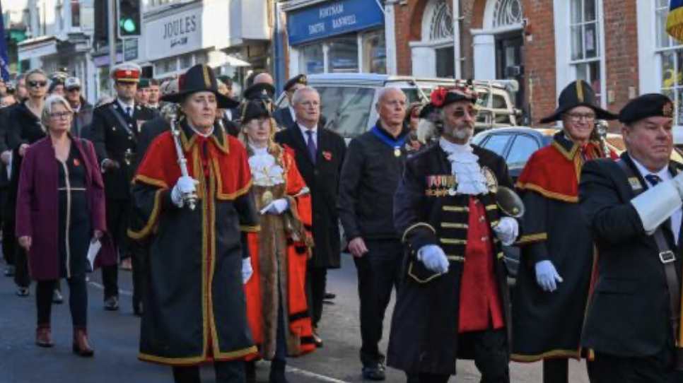 Remembrance Sunday parade England lyme regis
